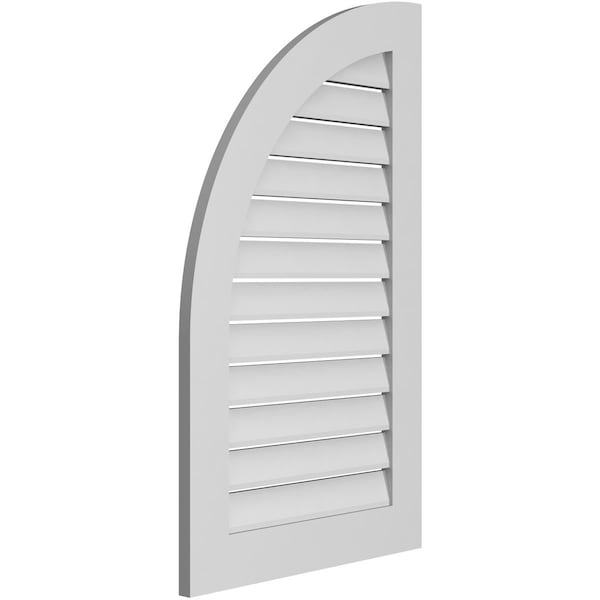 Quarter Round Top Left Surface Mount PVC Gable Vent W/ 3-1/2W X 1P Standard Frame, 24W X 40H